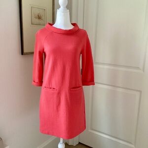 NWOT Boden SZ 4P Melon Kiera Ottoman Shift Dress Ribbed Knit w/ Pockets WH789